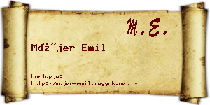 Májer Emil névjegykártya